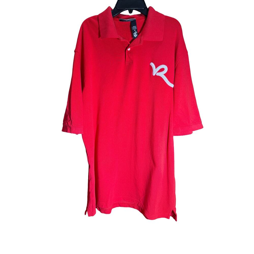 Y2K Rocawear Red Polo Shirt Mens Medium oversized baggy vintage retro preppy